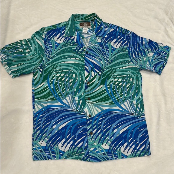 KALAHEO Other - KALAHEO Summer Tropical Blue and Green Casual Button Down Shirt